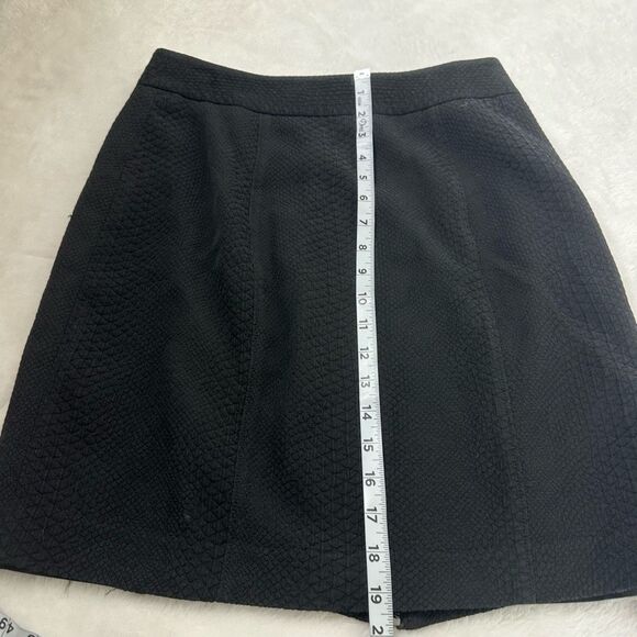 Ann Taylor Women's 8 Quilted Double Zipper Mini Skirt Black Dark Academia Office - Picture 8 of 8
